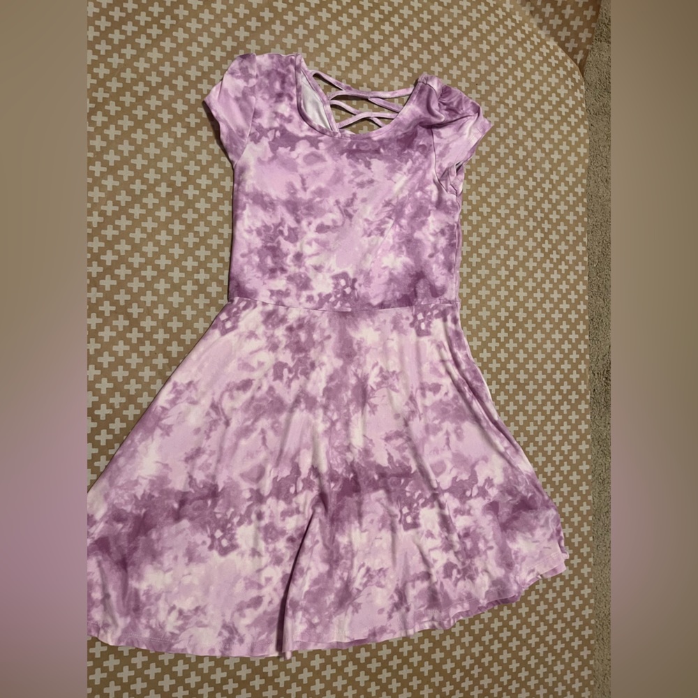 Girl's Epic Threads Lilac Tie Dye Dress Cap Sleeve In Size L